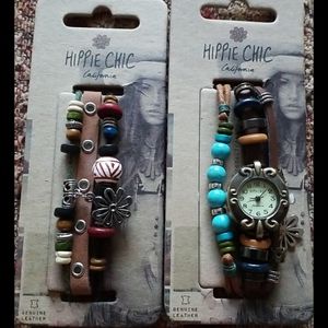 NEW Hippie Chic Genuine Leather Watch Bracelet